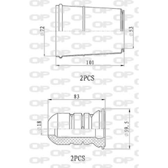 Kit de protection contre la poussière, amortisseur OPEN PARTS OEM 191412303A Kit de protection contre la poussière, amortisseur OPEN PARTS OEM 191412303A