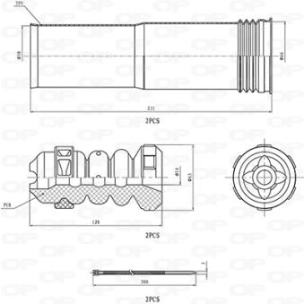 Kit de protection contre la poussière, amortisseur OPEN PARTS DCK5117.04 pour AUDI A6 1.4 TGI - 110cv