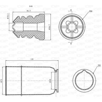 Kit de protection contre la poussière, amortisseur OPEN PARTS DCK5121.04 pour MAZDA 626 320 i Efficient Dynamics - 170cv