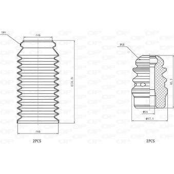 Kit de protection contre la poussière, amortisseur OPEN PARTS DCK5122.04 pour AUDI 50 2.8 quattro - 193cv