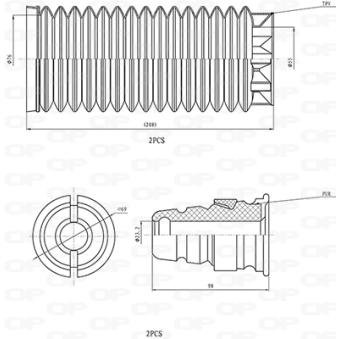 Kit de protection contre la poussière, amortisseur OPEN PARTS DCK5123.04