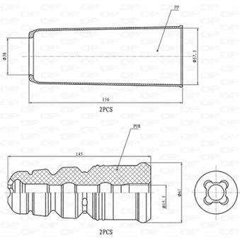 Kit de protection contre la poussière, amortisseur OPEN PARTS [DCK5124.04]