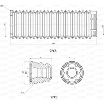 Kit de protection contre la poussière, amortisseur OPEN PARTS DCK5125.04 pour FORD C-MAX 1.0 EcoBoost - 100cv