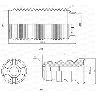 Kit de protection contre la poussière, amortisseur OPEN PARTS DCK5127.04 pour RENAULT MEGANE 2.3 CDTI - 110cv