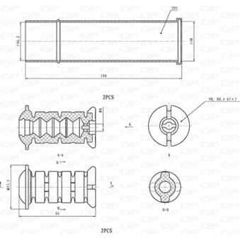 Kit de protection contre la poussière, amortisseur OPEN PARTS DCK5128.04 pour LAMBORGHINI URUS 1.6 - 110cv