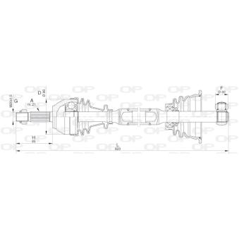 Arbre de transmission avant gauche OPEN PARTS [DRS6016.00]