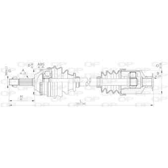 Arbre de transmission avant droit OPEN PARTS [DRS6067.00]