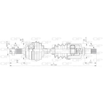 Arbre de transmission avant gauche OPEN PARTS OEM 327277