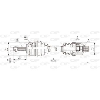 Arbre de transmission avant droit OPEN PARTS OEM 7701352425