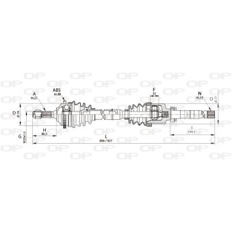 Arbre de transmission avant droit OPEN PARTS OEM 9630768080