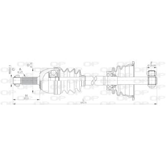 Arbre de transmission avant gauche OPEN PARTS [DRS6135.00]