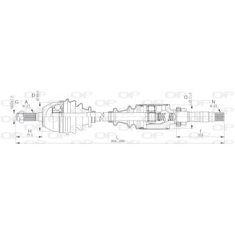 Arbre de transmission avant droit OPEN PARTS OEM 95669014