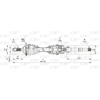 Arbre de transmission avant droit OPEN PARTS OEM 32733L