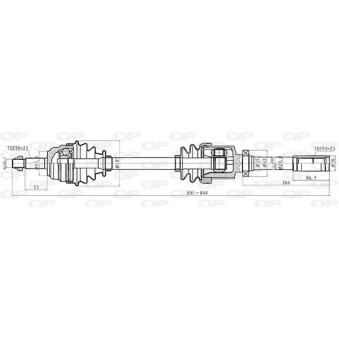 Arbre de transmission avant droit OPEN PARTS [DRS6167.00]