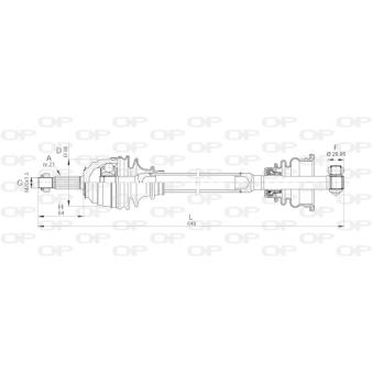 Arbre de transmission avant gauche OPEN PARTS [DRS6170.00]