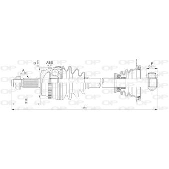 Arbre de transmission avant gauche OPEN PARTS [DRS6209.00]