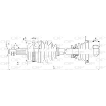 Arbre de transmission avant gauche OPEN PARTS [DRS6212.00]