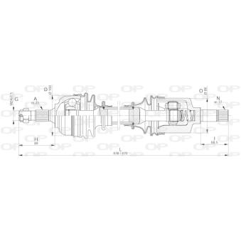 Arbre de transmission avant gauche OPEN PARTS DRS6228.00 pour CITROEN C5 3.0 V6 - 207cv