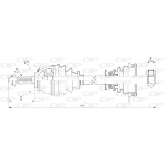 Arbre de transmission avant gauche OPEN PARTS [DRS6263.00]