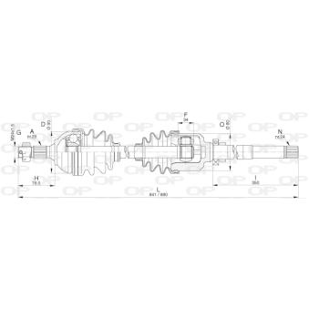Arbre de transmission avant droit OPEN PARTS OEM 327371