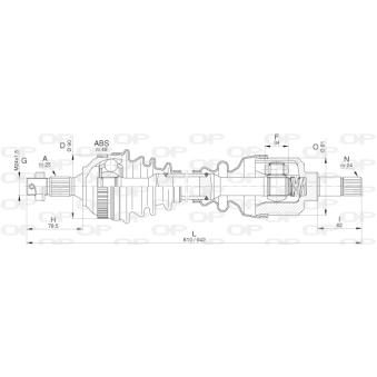 Arbre de transmission avant gauche OPEN PARTS [DRS6272.00]