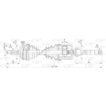 Arbre de transmission avant droit OPEN PARTS [DRS6273.00]