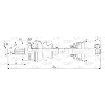 Arbre de transmission avant gauche OPEN PARTS [DRS6278.00]