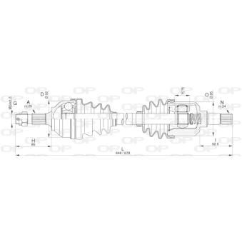 Arbre de transmission avant gauche OPEN PARTS [DRS6293.00]