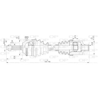 Arbre de transmission avant droit OPEN PARTS OEM 7701470616
