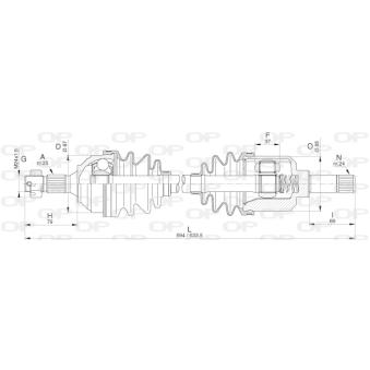 Arbre de transmission avant gauche OPEN PARTS OEM 32729L Arbre de transmission avant gauche OPEN PARTS OEM 32729L