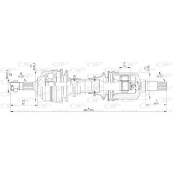 Arbre de transmission avant gauche OPEN PARTS OEM 9642876780