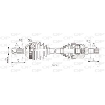 Arbre de transmission avant gauche OPEN PARTS OEM 9643517980