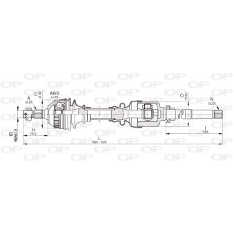 Arbre de transmission avant droit OPEN PARTS OEM 32736K