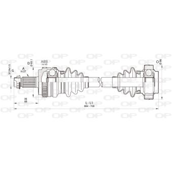 Arbre de transmission arrière droit OPEN PARTS OEM 33217523964