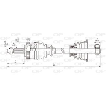 Arbre de transmission avant gauche OPEN PARTS OEM 7700112688 Arbre de transmission avant gauche OPEN PARTS OEM 7700112688