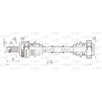 Arbre de transmission arrière gauche OPEN PARTS OEM 33217547069 Arbre de transmission arrière gauche OPEN PARTS OEM 33217547069