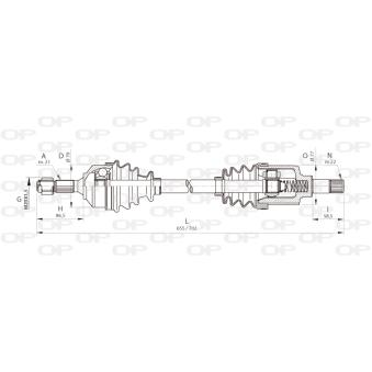 Arbre de transmission avant gauche OPEN PARTS OEM 3272KW