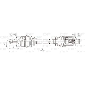 Arbre de transmission avant droit OPEN PARTS OEM 3273KX
