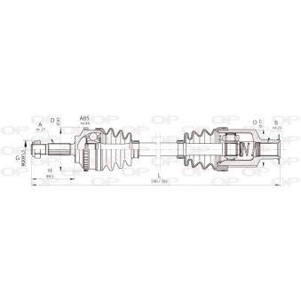 Arbre de transmission avant droit OPEN PARTS [DRS6371.00]