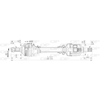 Arbre de transmission avant gauche OPEN PARTS OEM 3272KL Arbre de transmission avant gauche OPEN PARTS OEM 3272KL