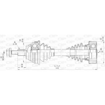Arbre de transmission avant gauche OPEN PARTS DRS6418.00 pour RENAULT R9 1.2 TSI - 110cv