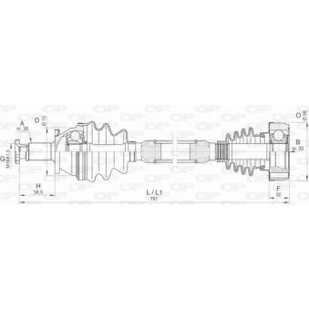 Arbre de transmission avant droit OPEN PARTS DRS6420.00 pour BMW X5 1.4 - 75cv