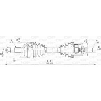 Arbre de transmission avant gauche OPEN PARTS OEM 1349788080