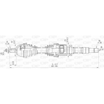 Arbre de transmission avant droit OPEN PARTS OEM 1364028