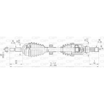Arbre de transmission avant gauche OPEN PARTS [DRS6475.00]