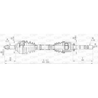 Arbre de transmission avant droit OPEN PARTS OEM 8200387424