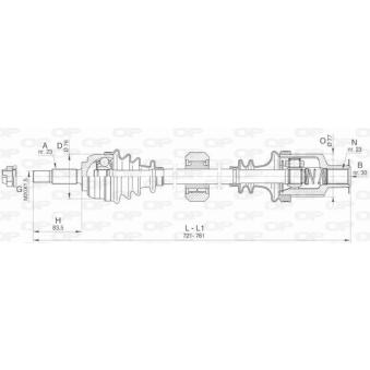 Arbre de transmission avant droit OPEN PARTS OEM 8200684084