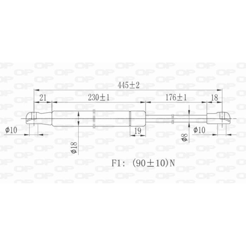 Vérin de hayon, de coffre OPEN PARTS GSR6058.00 - Visuel 1