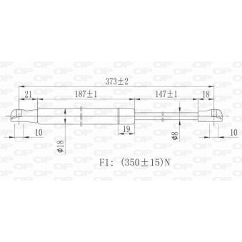 Vérin, capot-moteur OPEN PARTS [GSR6072.00]