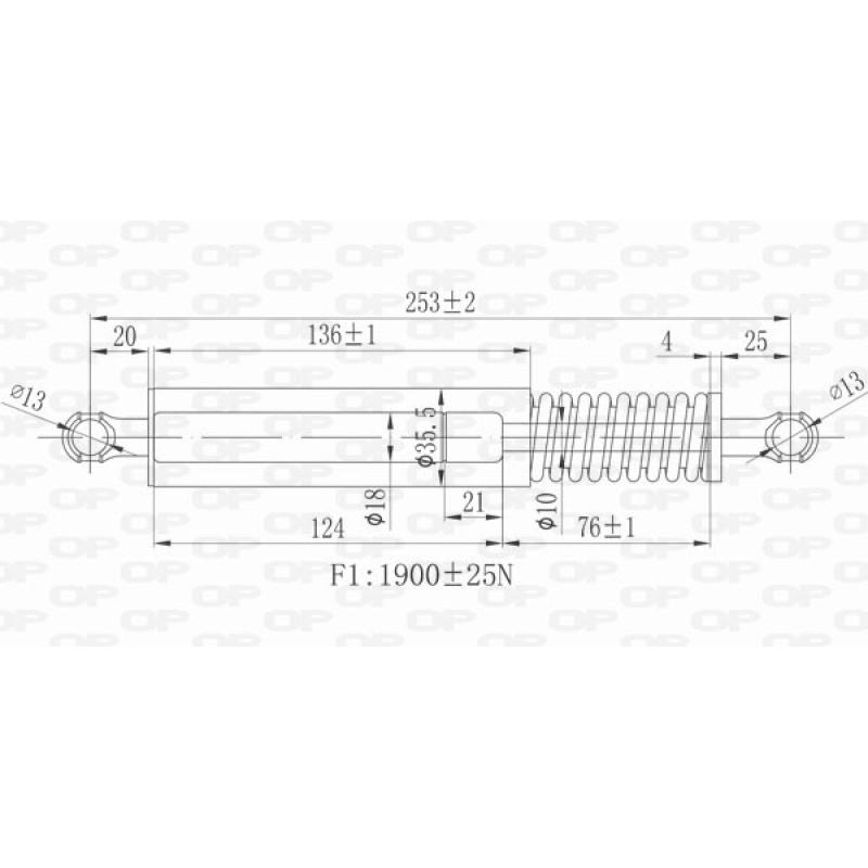 Vérin de hayon, de coffre OPEN PARTS GSR6083.00 - Visuel 1